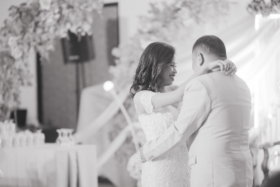 Bride and groom during their first dance