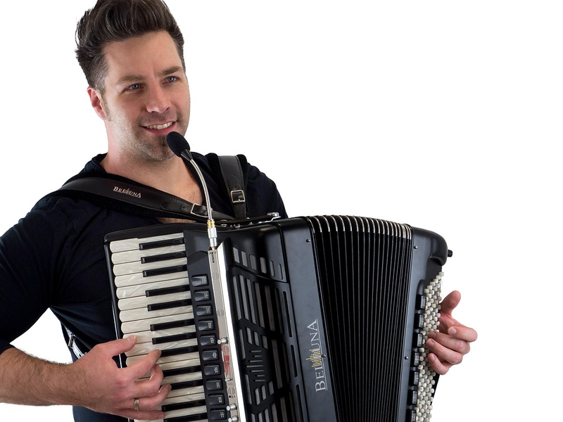 Musician playing the accordion